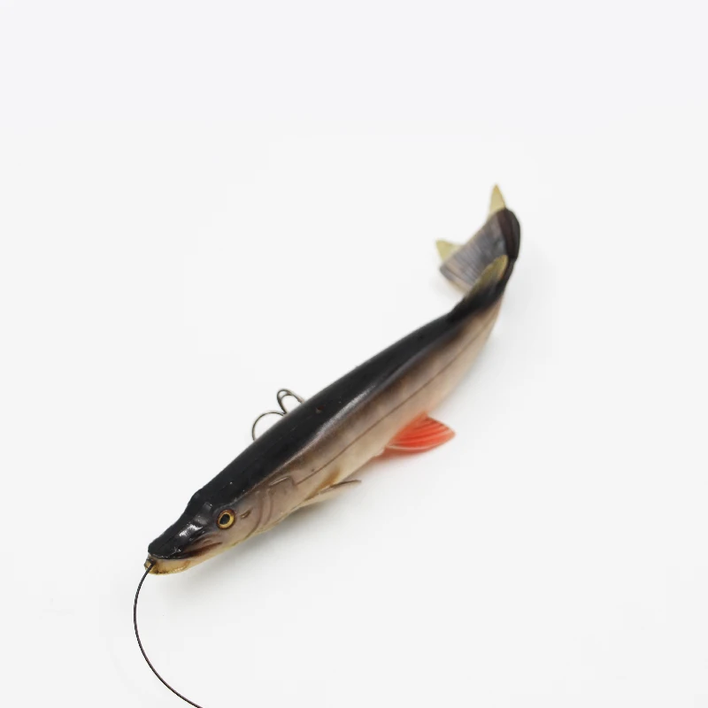 Selco 19Cm 70G Pike Stinger Wire Shad Tail Swimbait Jointed Artificial Lure Black Pike Fishing Flies Pike Hooks