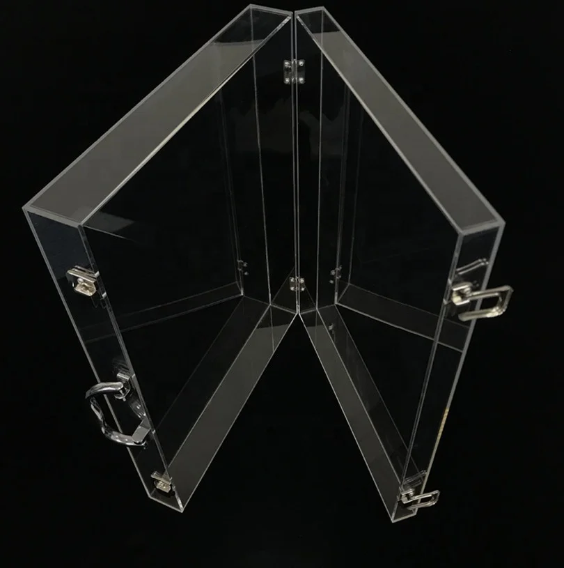 Индивидуальные экологически чистые прозрачные акриловые портфели/чемоданы портативные прочные товары полированные поверхности перерабатываемые картонные коробки