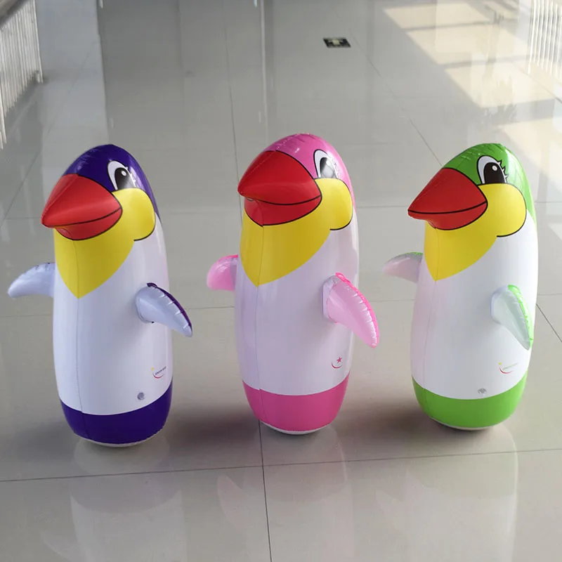 YIWU wholesale 36cm PVC inflatable penguin tumbler roly-poly toy