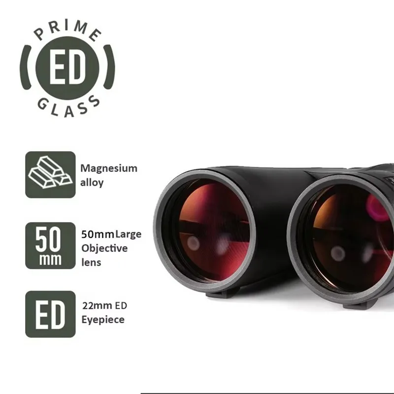 Профессиональный бинокль 12x50 ED HD дальнего действия Zoom Bak4 FMC водонепроницаемый призматический Открытый телескоп для кемпинга и туризма