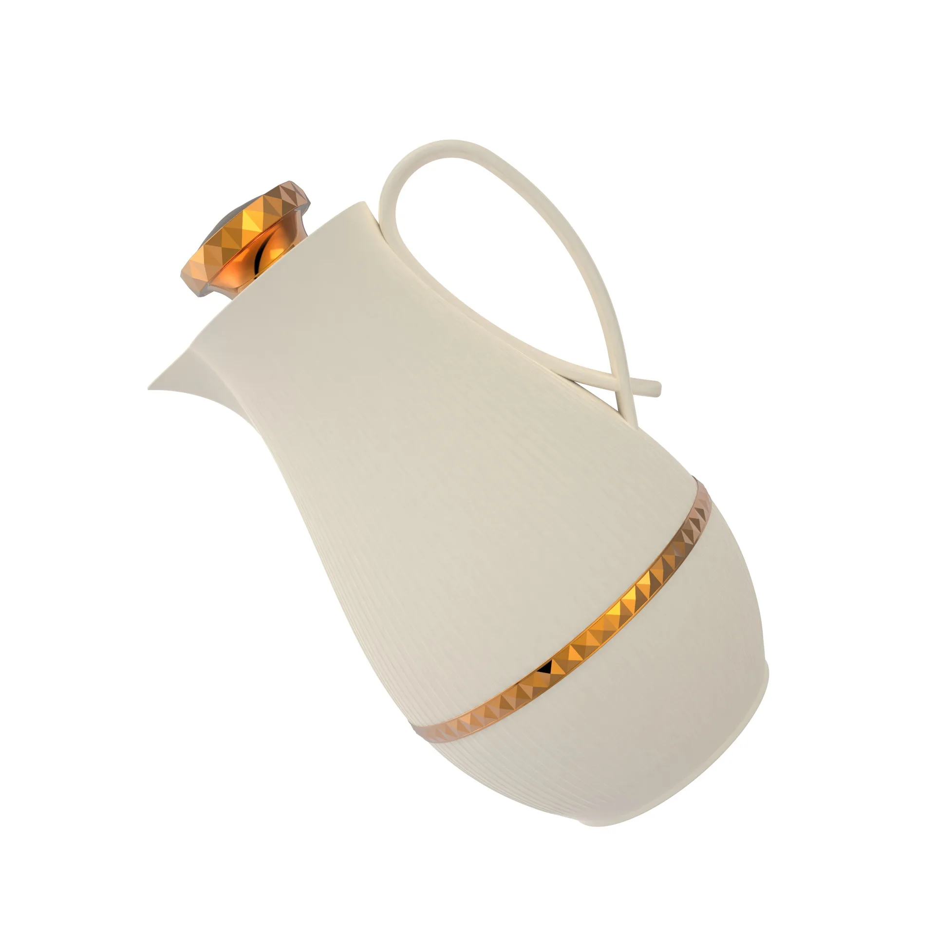 1000ML Promotional Glass Arabic Coffee Pot Gold Coating Tea Jug With Bright Appearance Dallah Thermos For Arabic Coffee