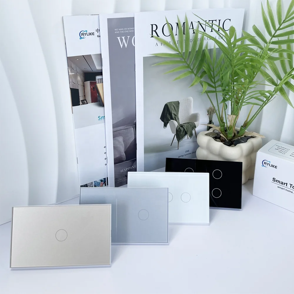 American Standard 3 Gang 1 Way Touch Sensitive Light Control Wall Switch CE RoHS Approval Tempered Glass Panel Electric Switch