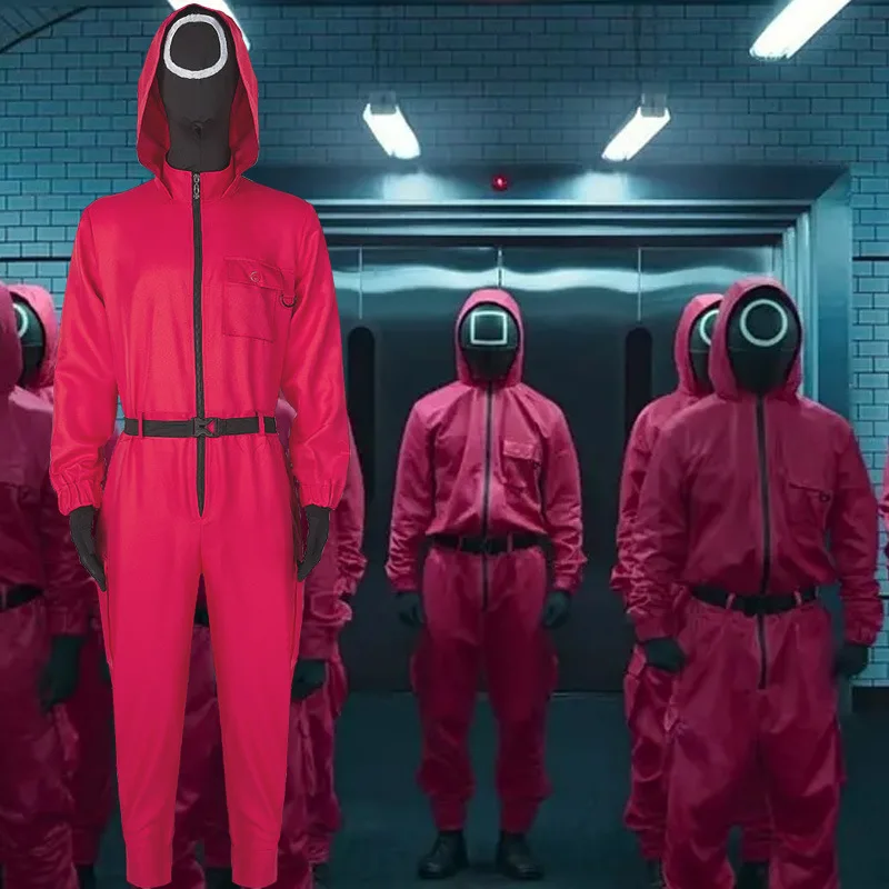 Spot Halloween Teen Outfit Halloween Mask Cosplay Costumes Men Women Unisex Squid Game Tracking Suit