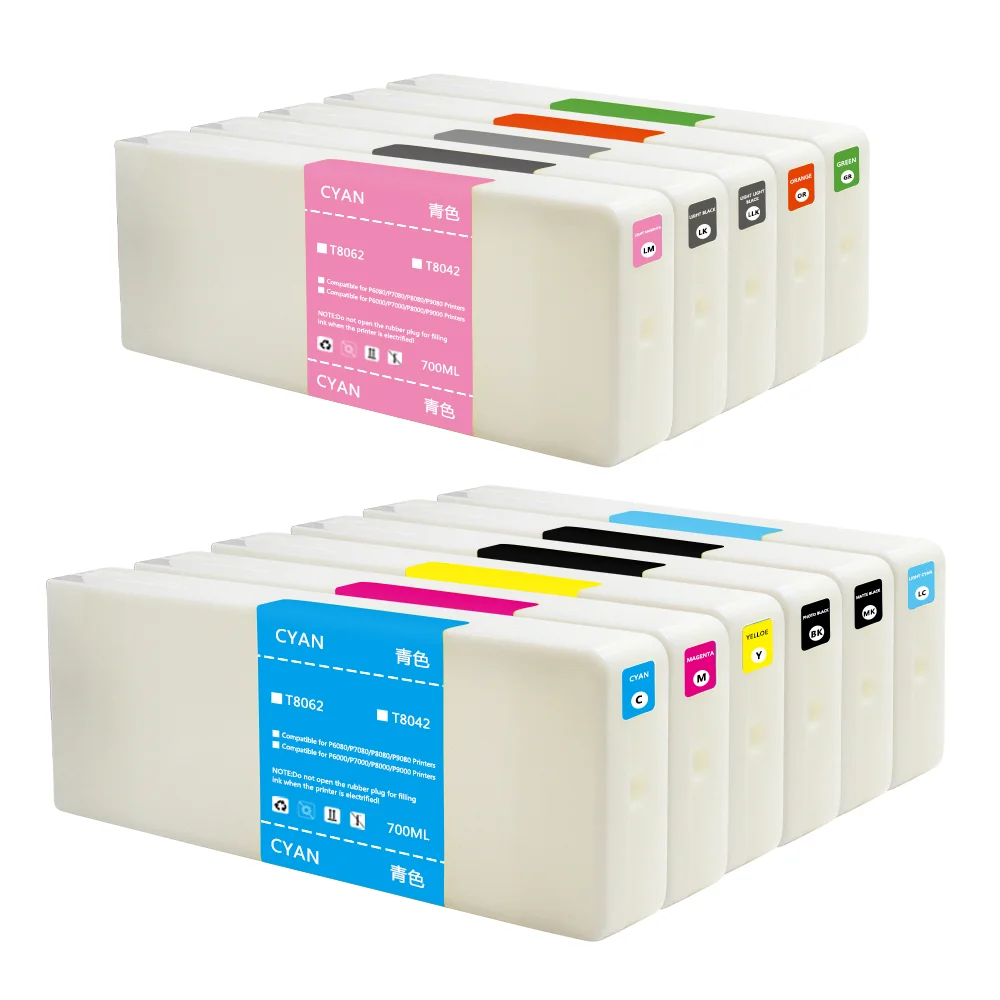 HUACAI 700ML/PC T8041 - T8049 For Epson Ink Cartridges Set 11 For Epson P6000 P7000 P8000 P9000 Compatible Ink Cartridge
