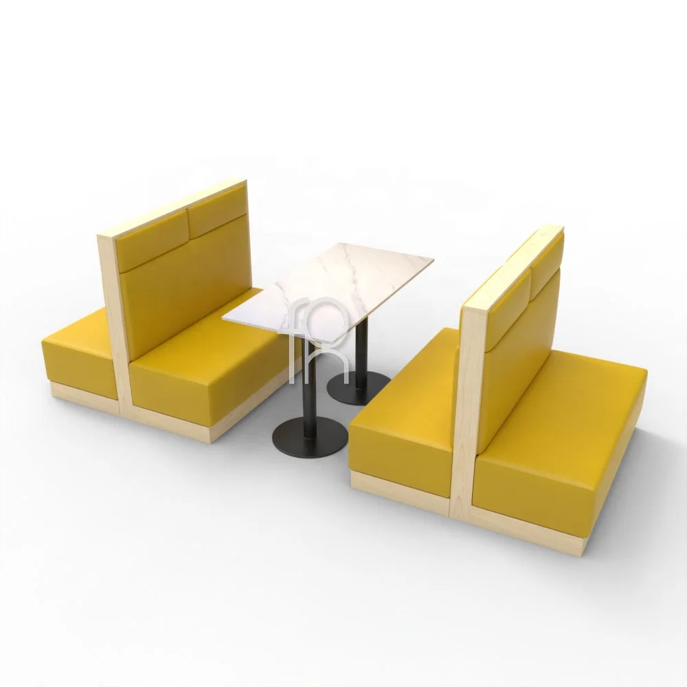 Modern interior design yellow cafe chairs and tables set coffee shop furniture