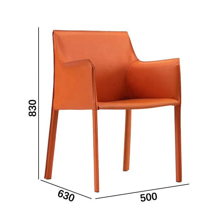 New Design Saddle Leather Upholstery Restaurant Chairs Restaurant Furniture with Arm