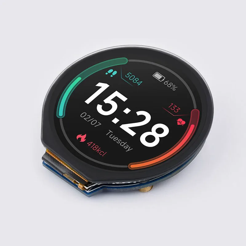 1.28 Inch IPS Touch Screen MCU compatible for Arduino STM32 Raspberry Pi Pico 65K Round LCD SPI I2C Interface Free Demo Tutorial