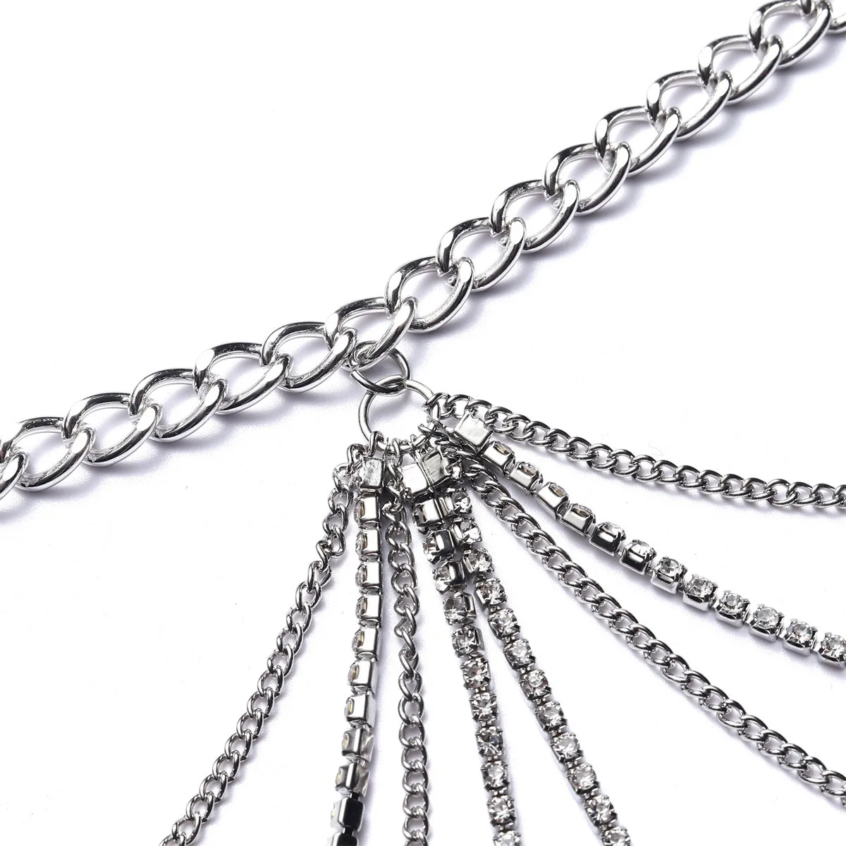 Hot Selling Women Sexy Rhinestone Waist Chain Punk Nightclub Rock Multi-Layer Body Chain