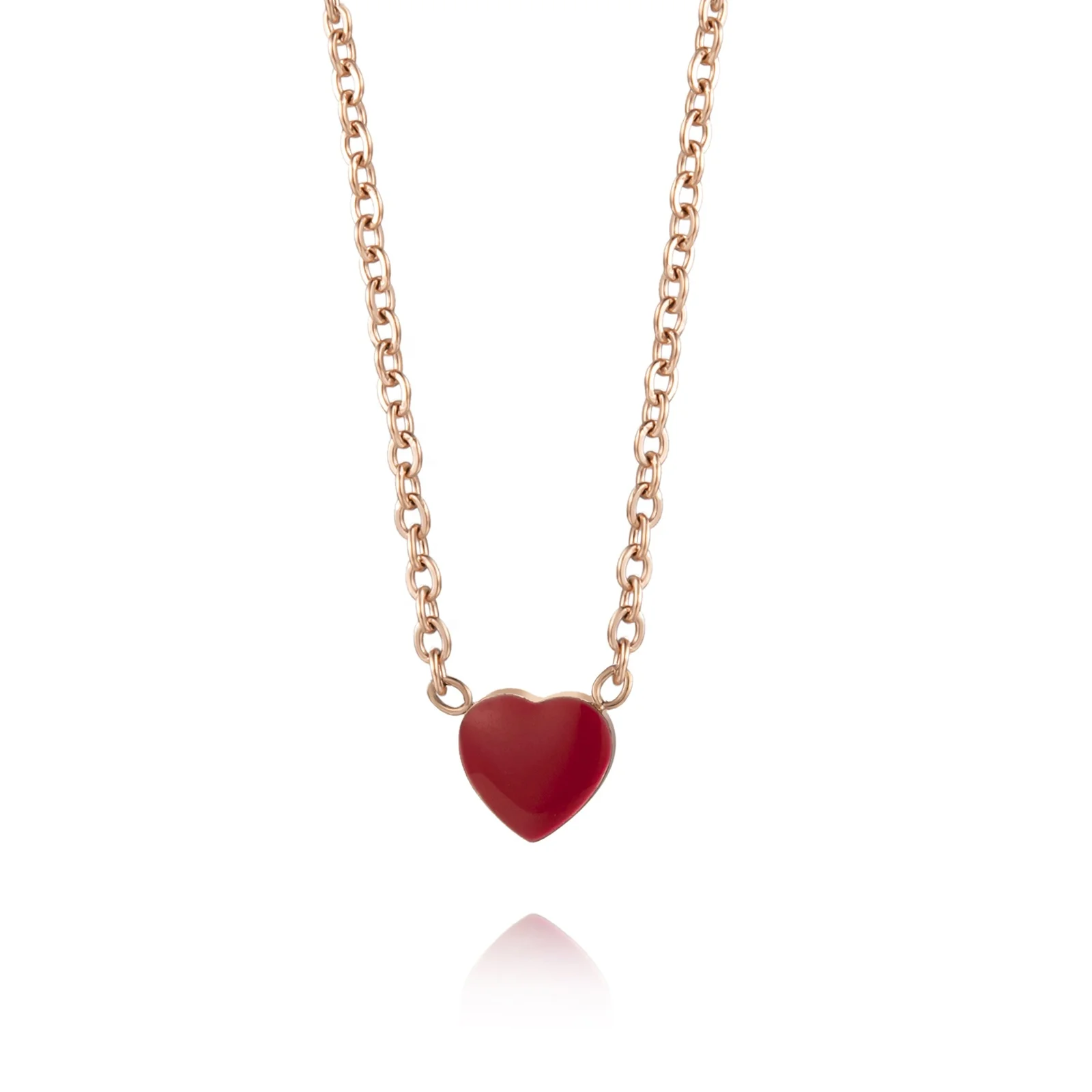 
romantic Heart necklace fashion jewelry Rose Gold necklace 316L Stainless Steel women jewelry 