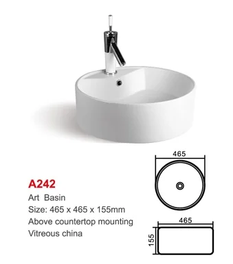 OEM white ceramic sink cheap sanitary ware round home decor counter top art basin bathroom sink face hand wash basin