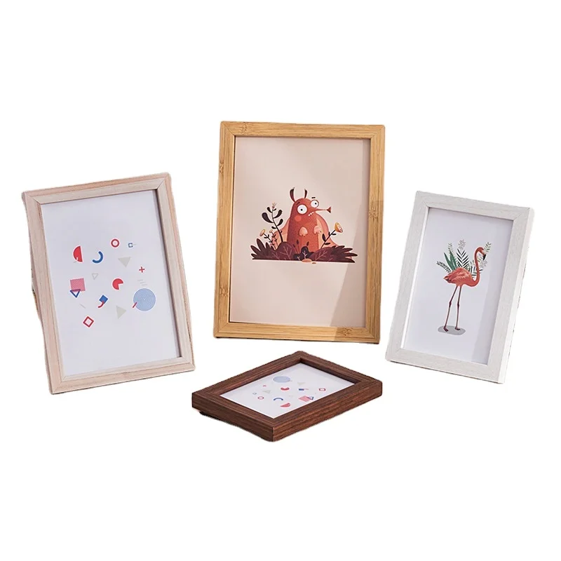 
wholesale home decorative dried flower leaves wood MDF picture photo frames 