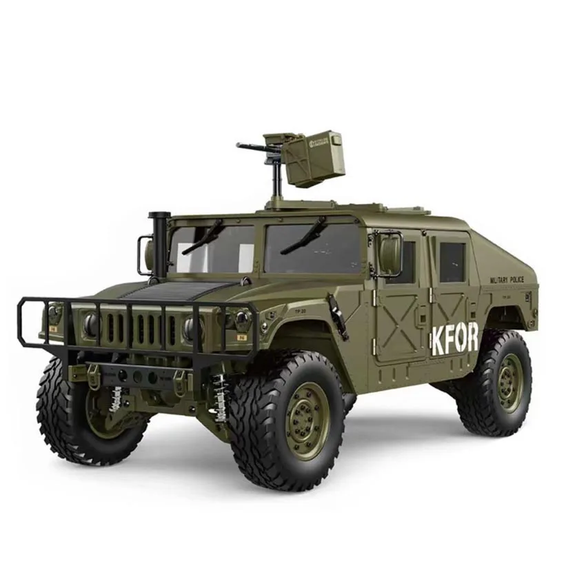 Модернизированный армейский грузовик 1/10 4X4 2 4G 4WD 16CH передняя фара и звук HG P408 RC игрушки для детей с дистанционным управлением
