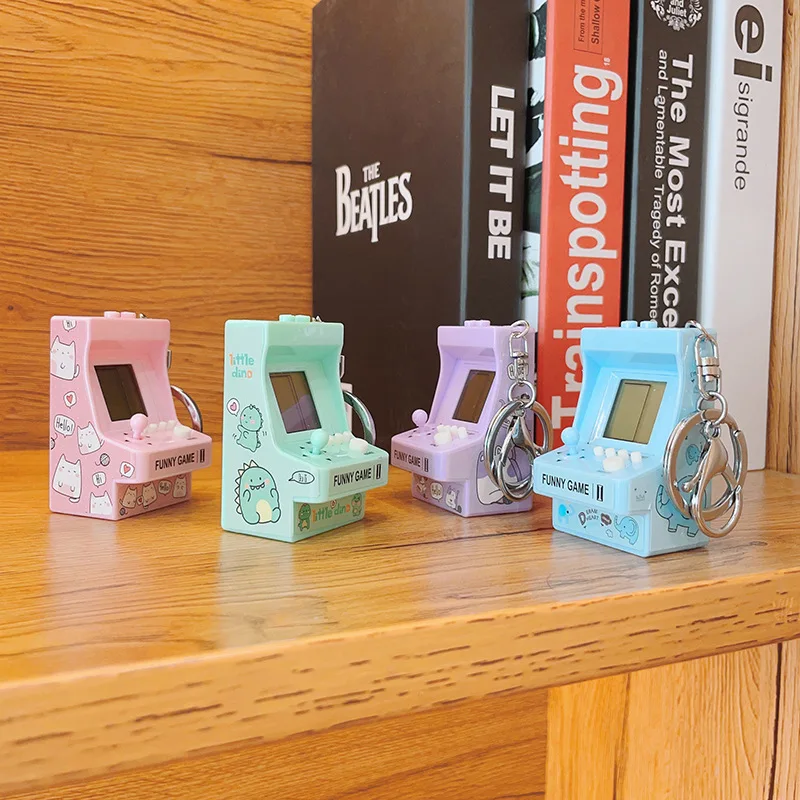 Handheld Keychain Arcade Game Console Mini Video Gaming Player Puzzle Kids Toys Game Console Key Chains