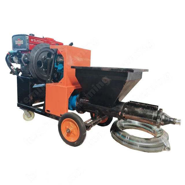 150 m2/h outer wall plaster Diesel Cement Mortar Spray  Machine with spraying pipes and nozzles