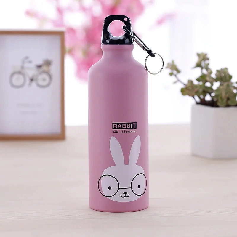 Printed Cute Animal Buckle Aluminum Travel Mountaineering Sports Water Bottle