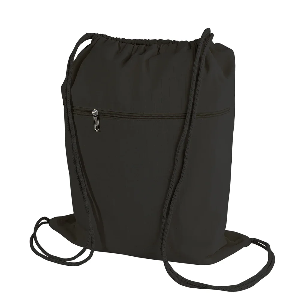 Cotton Zippered  Drawstring Bag Custom Printed Sports Canvas Nylon Drawstring Backpacks Cotton Drawstring Bags