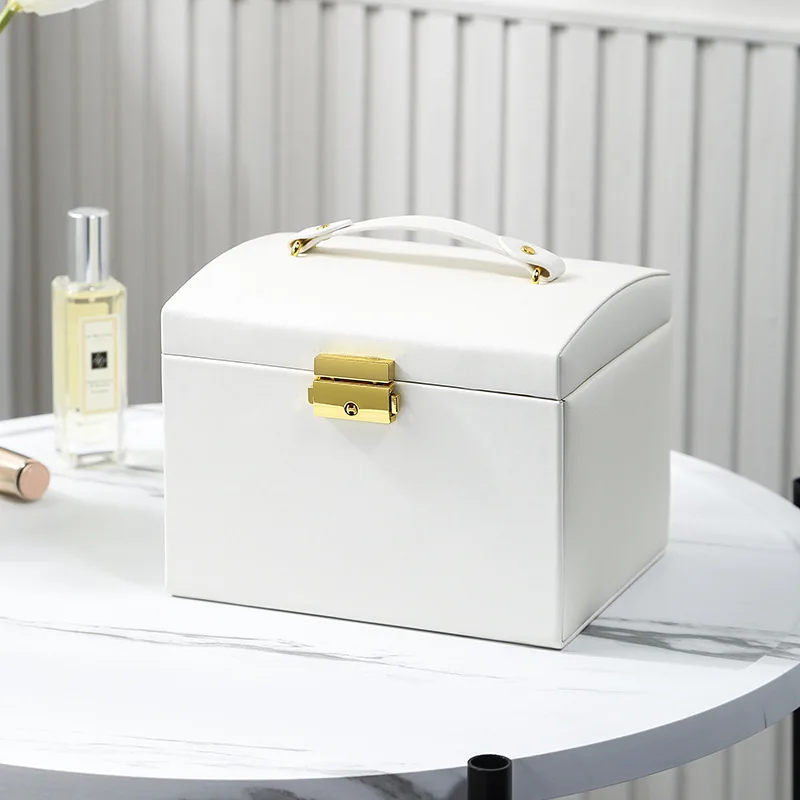 Large Jewelry Storage Box Multi-Layer Organizer For Jewelry Necklace Earring Leather Storage Packaging Display Boxes