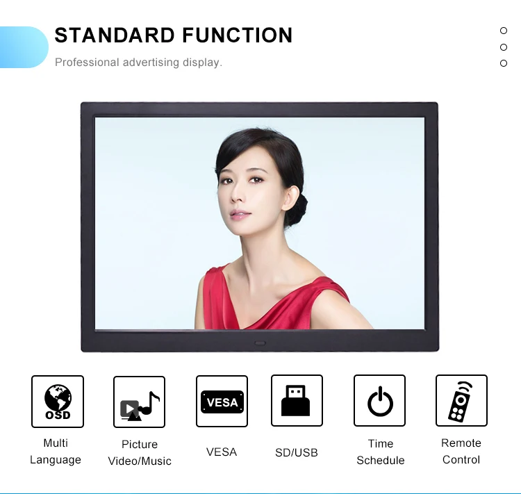 15.4 inch lcd poster in retail store loop video display led advertising screen player digital signage