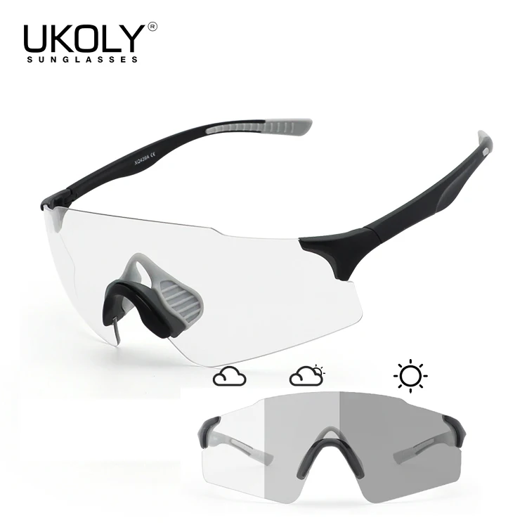 Outdoor HD tac driving frameless glasses clear lens changing photochromic sports cycling sunglasses for men woman biking