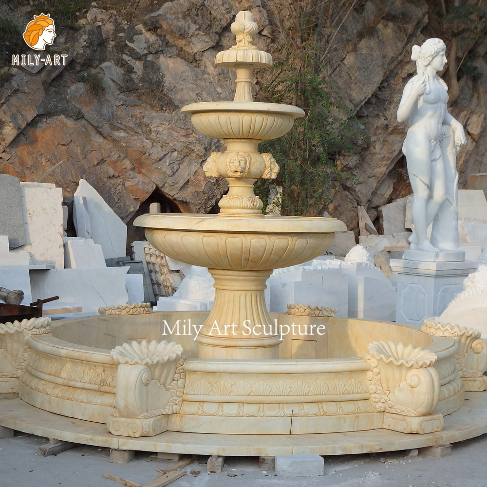 Wholesale Custom Simple Tier Marble Water Fountain Sculpture For Backyard