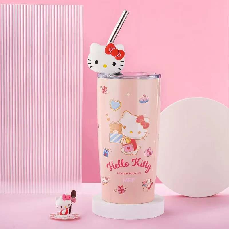 Sanrio kawaii Kuromi чашки аксессуары нержавеющая сталь hello kitty бутылка для воды 600 мл с