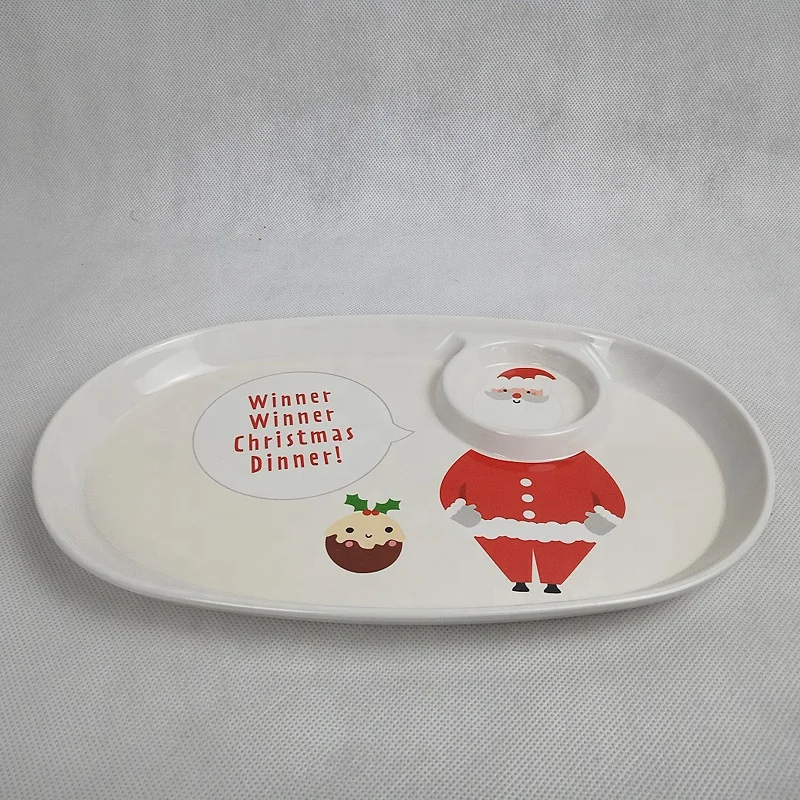 Wonderful New Merry Santa Christmas Collection Hold Sauce Cocktail Picks Melamine Chip&Dip
