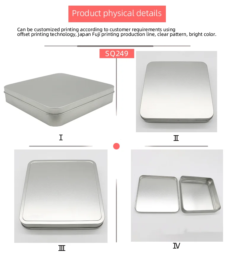 Hot Sale Custom Suitcase Style Makeup Case Gift Promotion Tin Can Containers Big Candy Chocolate Cake Box Tins Cans Packaging