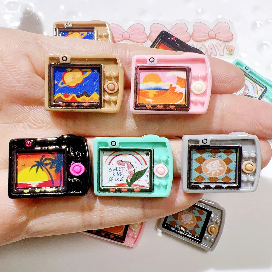 bulk stock wholesale price print craft cassette tape camera design flatback resin charms