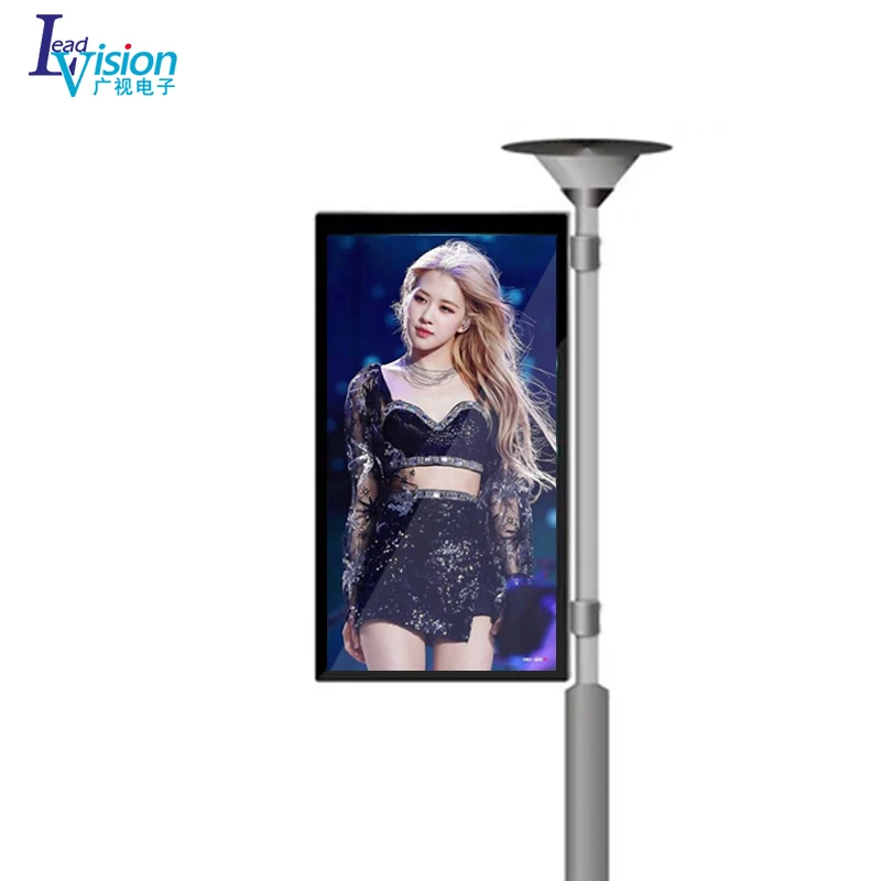 Double-sided Advertising Screen Light Pole Video Led Display Hd Small Led Display Screen