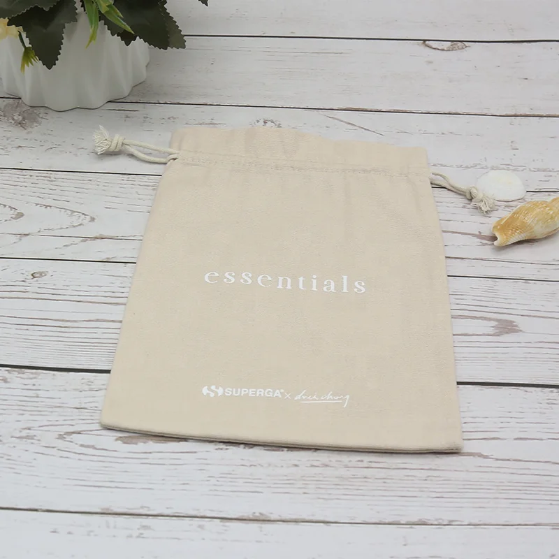 Canvas Bag Custom Logo Eco Friendly Plain Promote Drawstring For Packaging