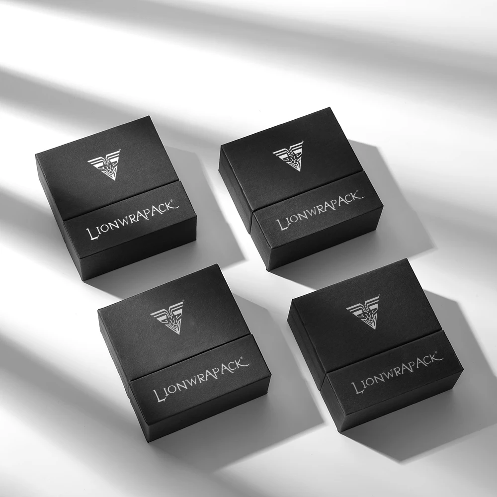 Lionwrapack оптовая продажа бумажных подарочных коробок для ювелирных изделий с индивидуальным логотипом черная коробка ящиков кольцами