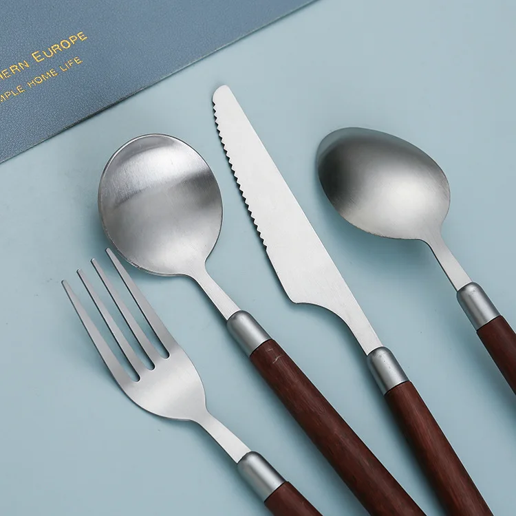 Stainless steel tableware high appearance level Western steak knife fork spoon Domestic Western pasta dessert spoon
