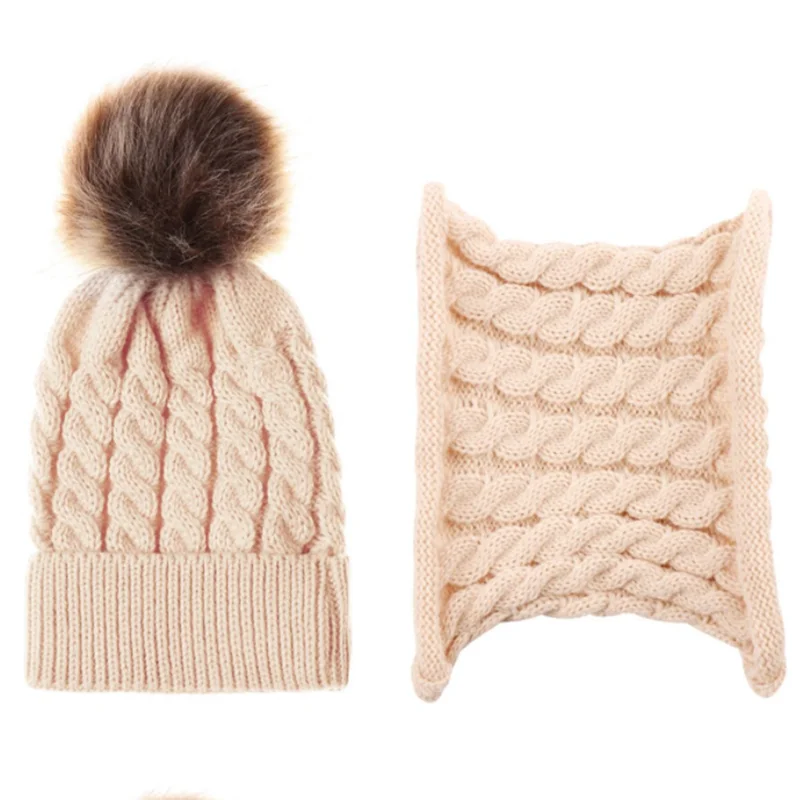 Autumn Winter Warm Baby Hat With Scarf Boys Girls Hats Scarf Set