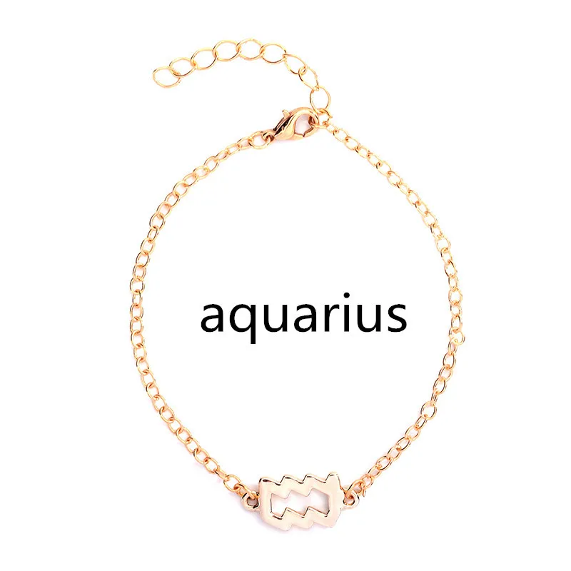 
B0061531 Zodiac Sign 12 Constellations Zink Alloy Pendant Bracelet on Cards Personalized Birthday Gift Bracelet 