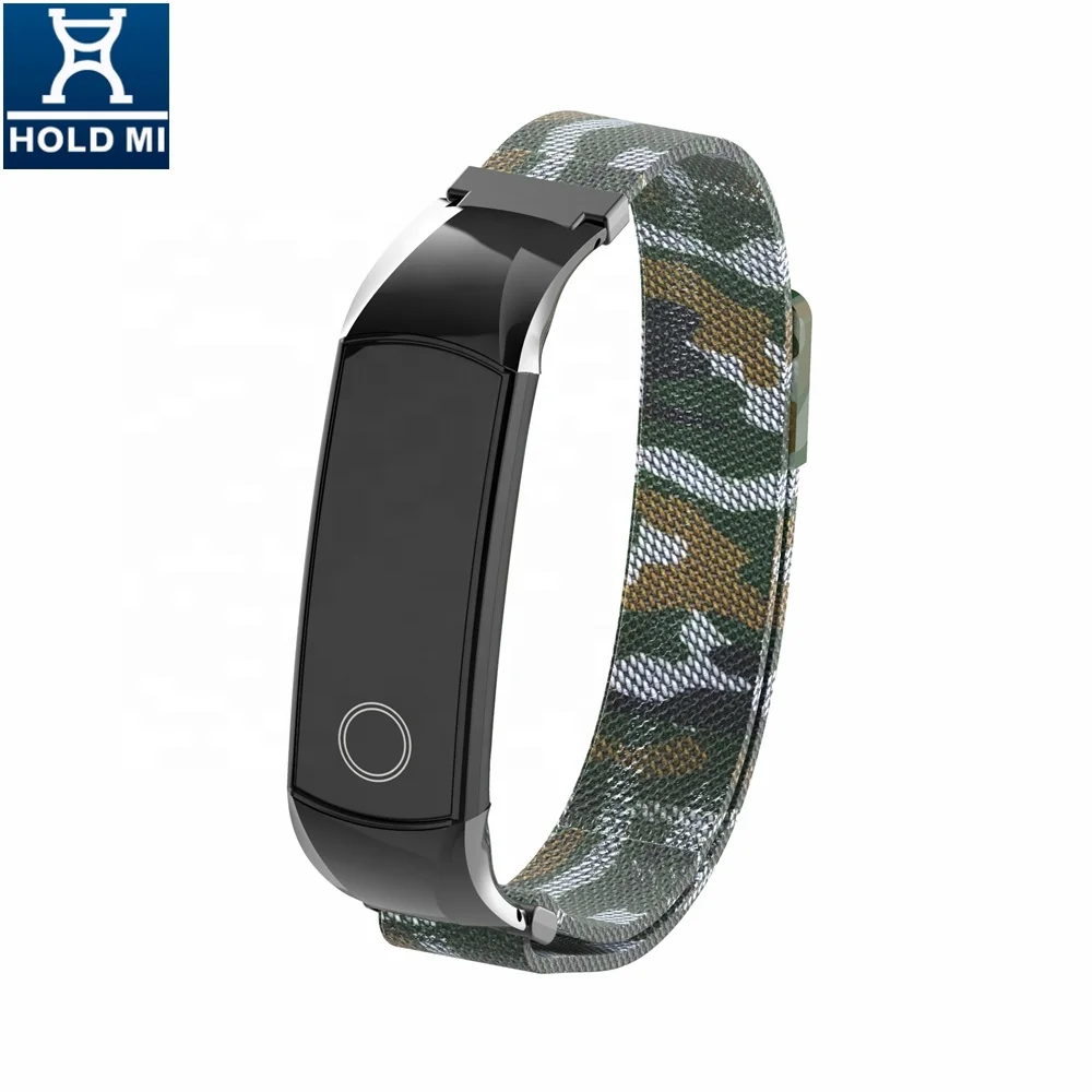 ODM HOLDMI 7084 series high quality army green Camouflage milanese band strap for HUAWEI band 4