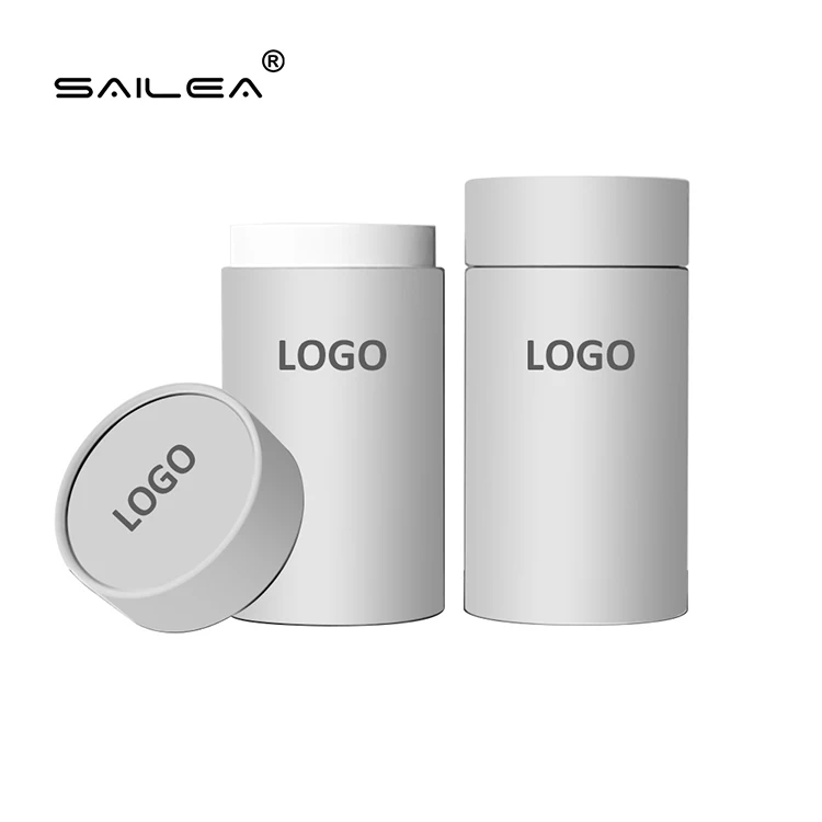 Eco-friendly Modern Cosmetics Packaging Carton Tube Cylindrical Food Grade Salt Container Paper