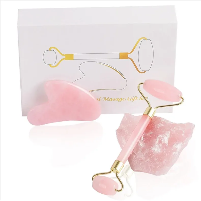 Anti Aging Therapy 100% Natural Jade Facial Roller Jade Roller and Gua Sha Scraping Massage Tools