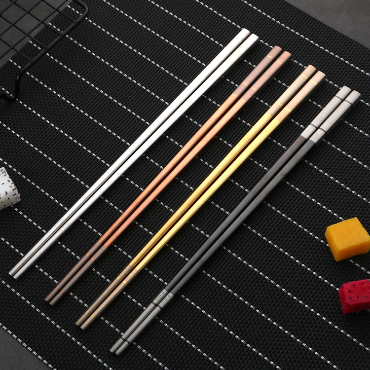 Custom Metal Titanium Chopsticks Stainless Steel Chopstick For Wedding Gift Souvenirs