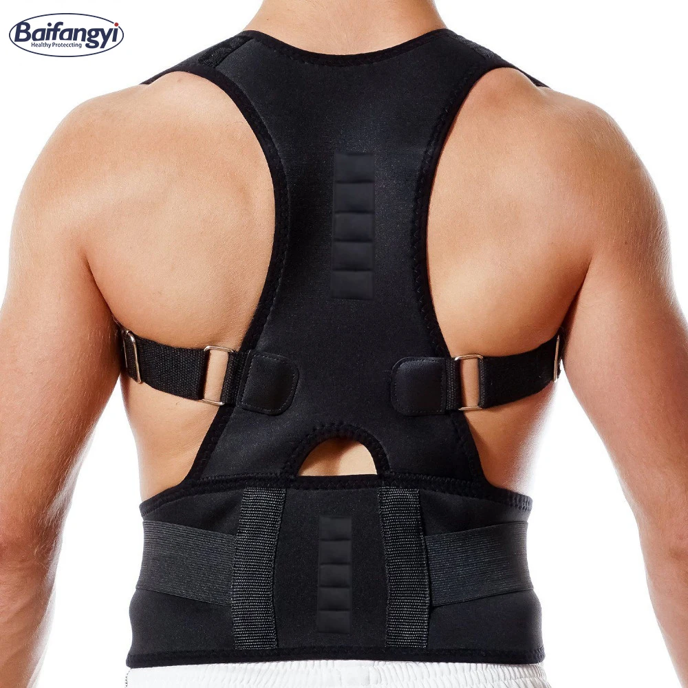 Posture Corrector Adults Sitting Posture Correction Belt Back Brace Sports Flexible Upright Magnetic