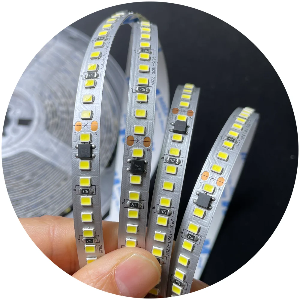 3000k 4000k 6500k high brightness driverless smd2835 6cm cuttable 192LEDS/MAC220V led light strip for neon tube diffuser