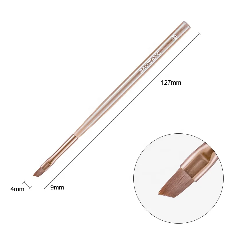 BW11-3 Round Nail Brush for UV Gel Polish PA Nylon Hair Art Design Brush for Nails Private Label Nail Brush with Acrylic Handle