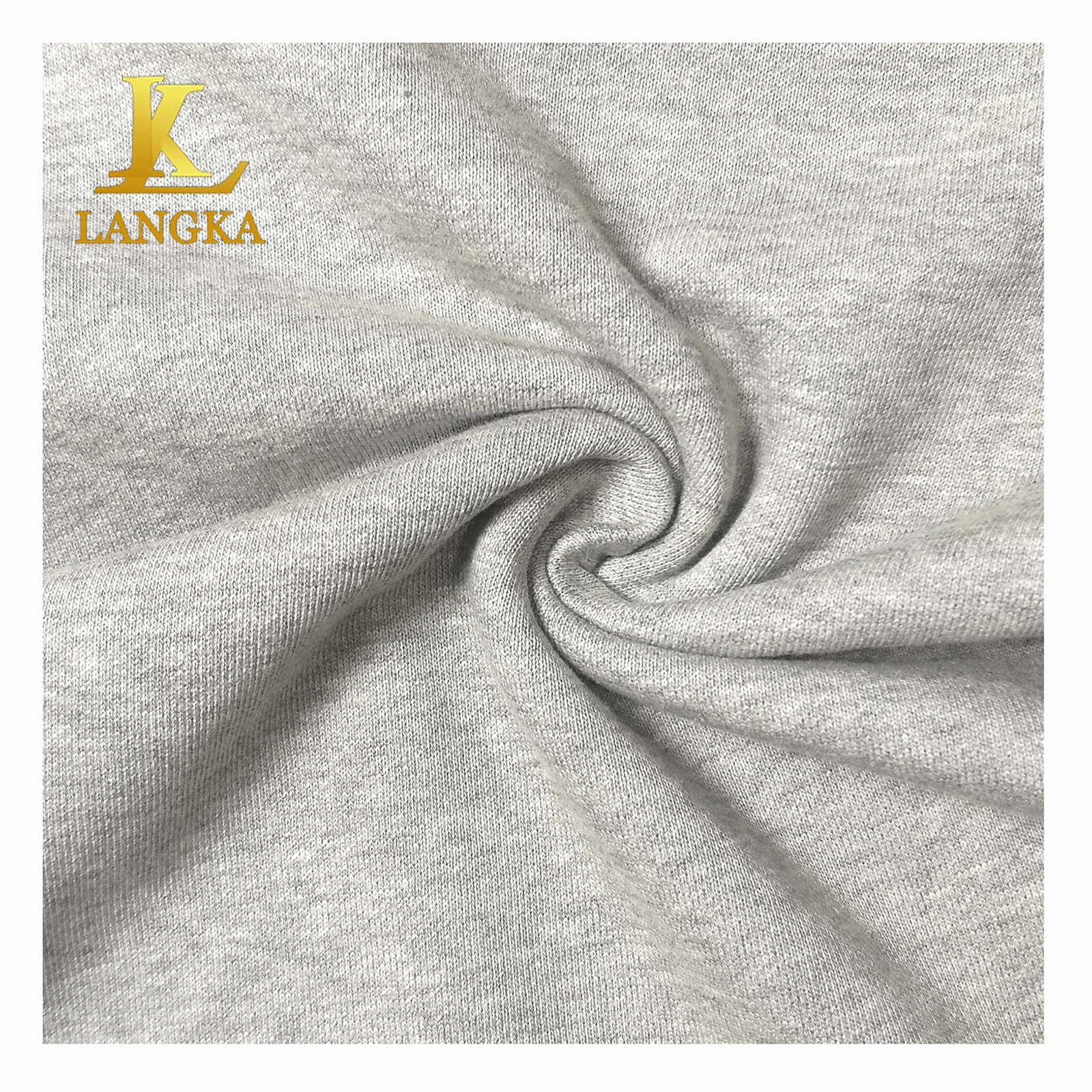 Langka 100% органический хлопок 330gsm Тяжелая французская махровая трикотажная ткань для толстовки