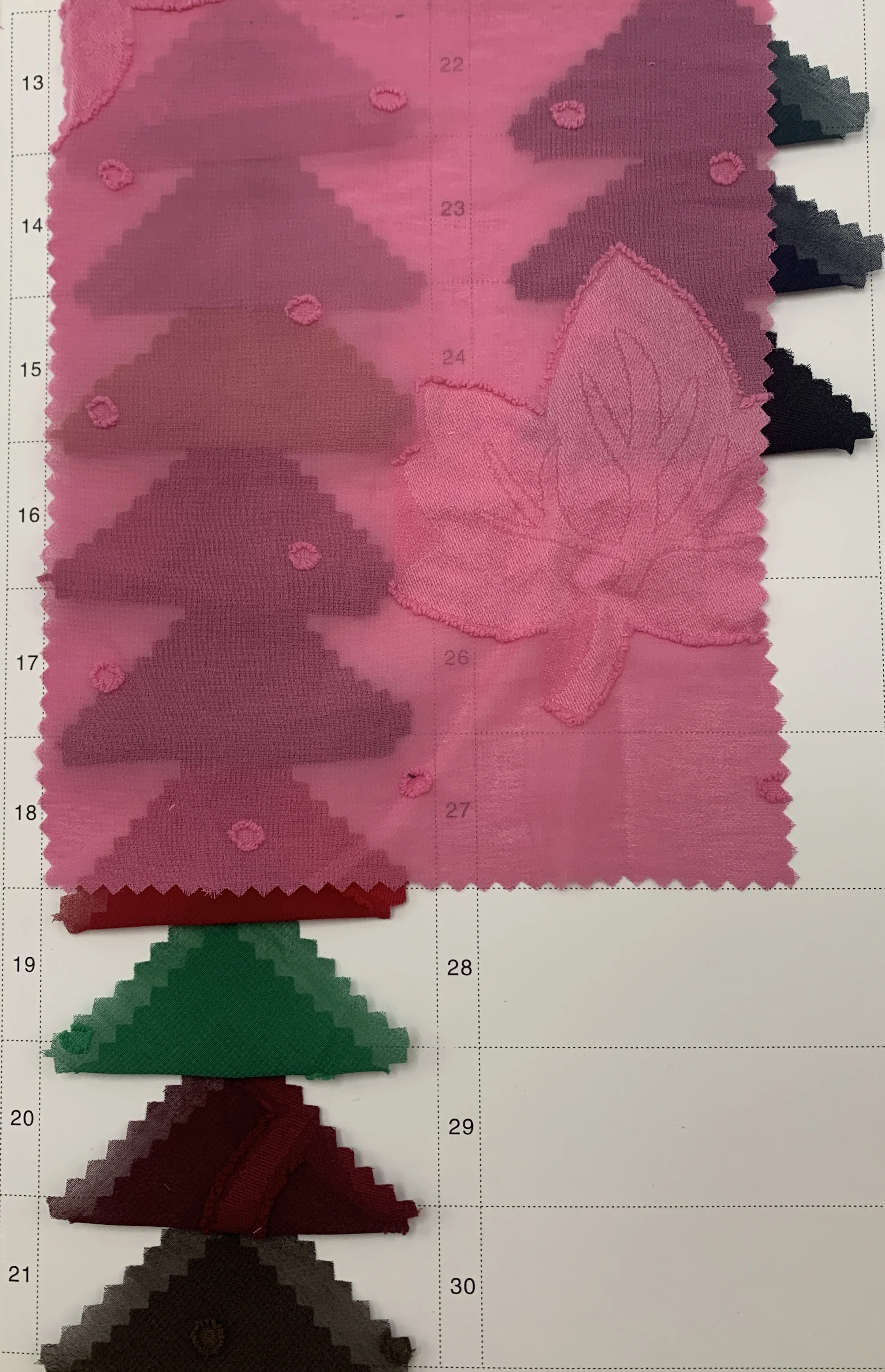 Autumn delicate chiffon jacquard maple leaf pattern light and breathable used for girls T-shirt dress