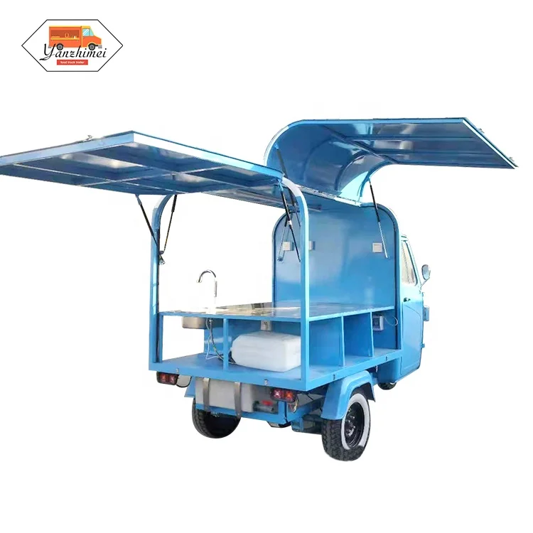 Electric Tricycle Beer Bar Wine Food Truck Tuk Tuk Mobile Vending Carts Street Snack Fast Food Cart Ape Piaggio For Sale