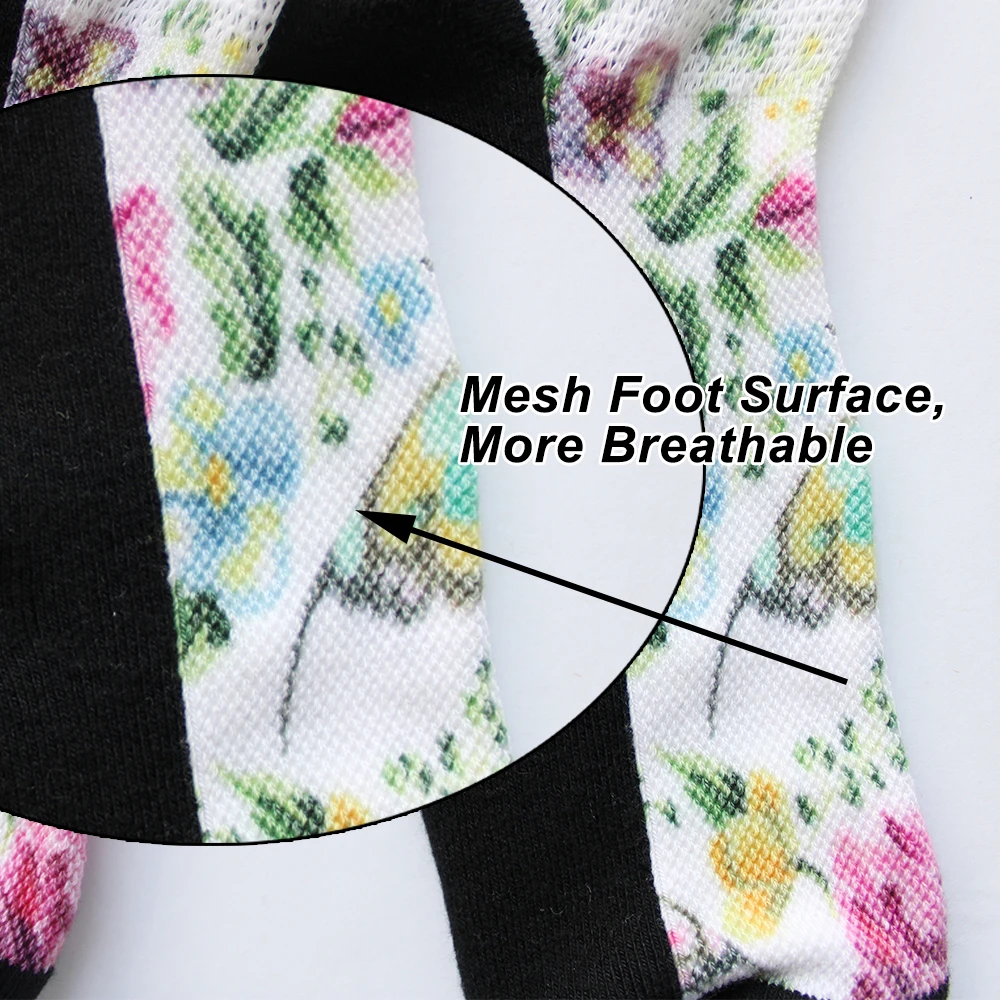 Manufacturer Fashion Colorful Design Custom Logo Comfortable Printed Sublimation Loose Knitting Diabetic Crew Socks