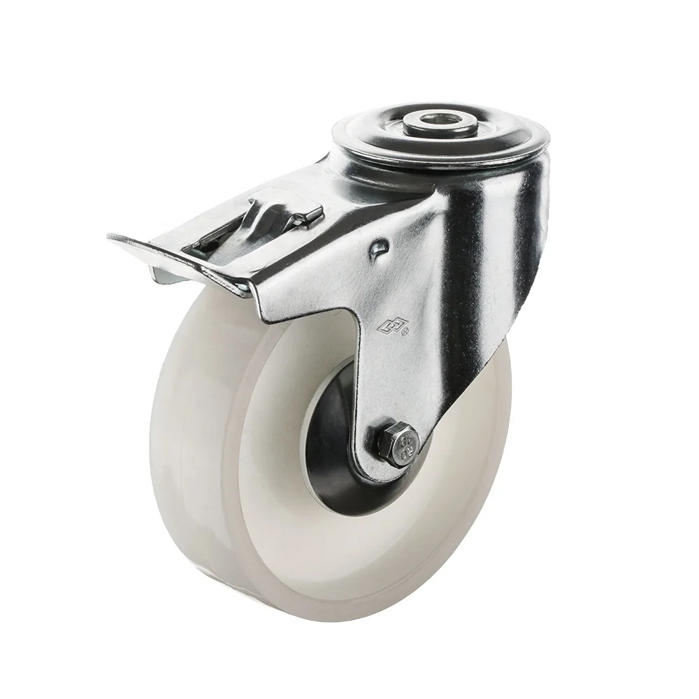 100mm nylon wheel castor 4inch rigid industrial caster wheel 4/5/6/8 inch  durable nylon wheel plastic heavy duty trolley caster