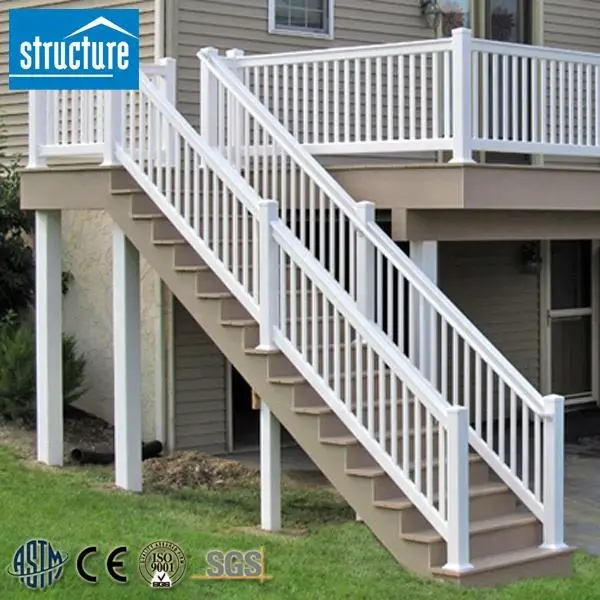 Hot Sale PVC Fire-Proof Stair Railing Composite Fence Plastic Stair Fence