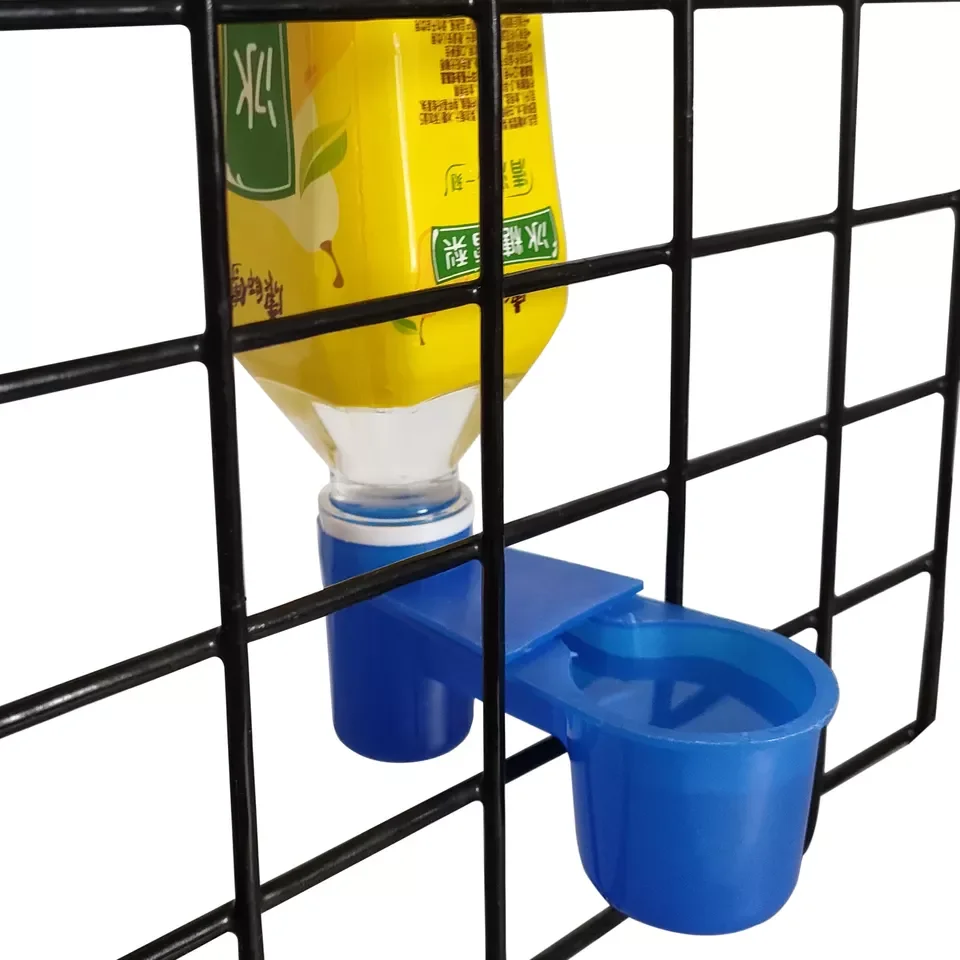 Animal Plastic Blue Color Bird Water Bottle Pet Pigeon Quail Water Feeder Bird Double Drinker Cup  PH-54