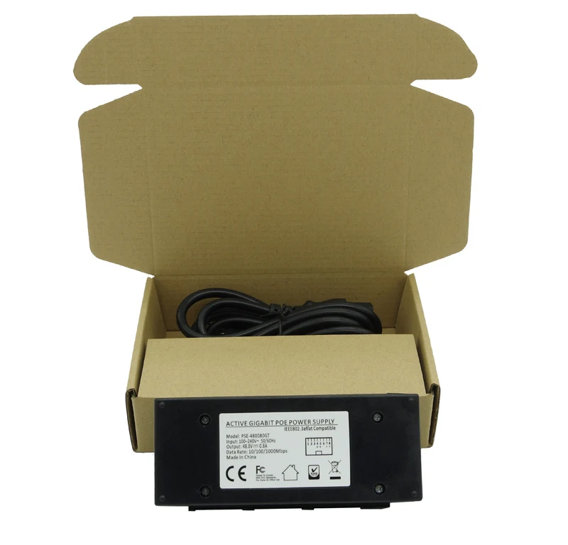2-RJ45 DC 24V 1A 24W Desktop Power over Ethernet POE adapter
