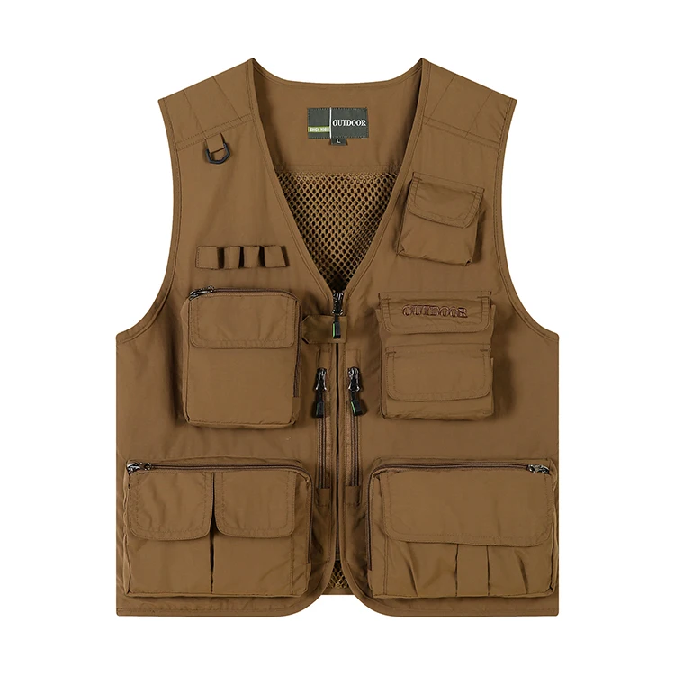 High Quality Custom Made Fishing Vest Factory Supply Multi Pocket Vest Shooting Clothes Mens Sleeveless Jacket